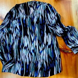 Blue gray black blouse